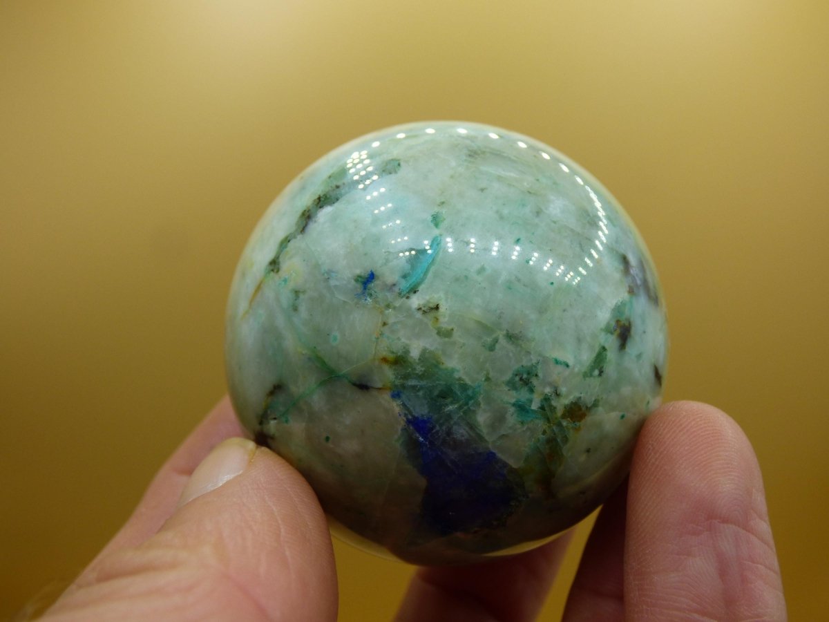 Chrysocoll Quantum Quattro AAA Sphere ~ Magische Edelstein Kugel Massage & Deko Crystal Meditation Heilstein Rarität Sammler Chrysokolla - Art of Nature Berlin