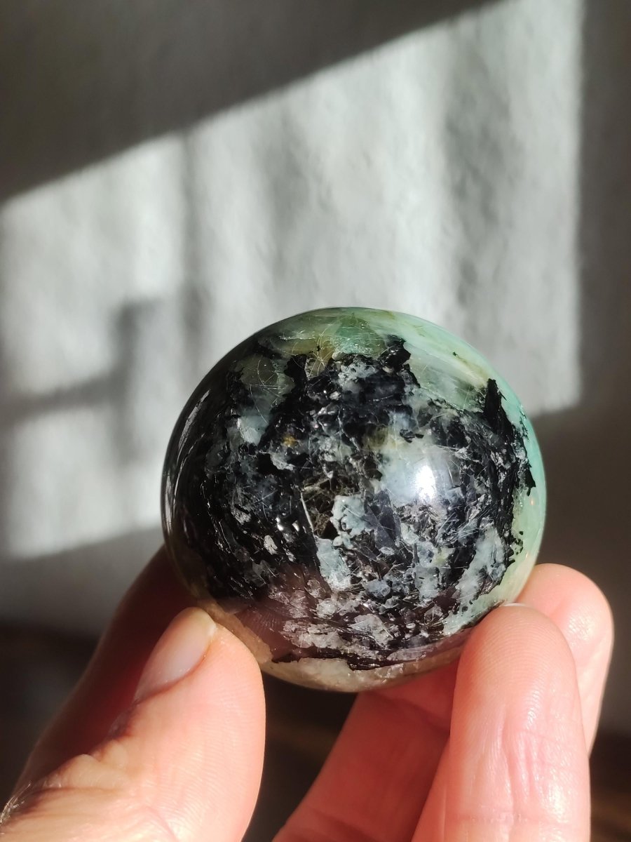 Chrysocoll Quantum Quattro AAA Sphere ~ Magische Edelstein Kugel Massage & Deko Crystal Meditation Heilstein Rarität Sammler Chrysokolla - Art of Nature Berlin