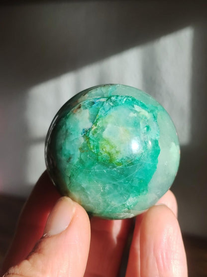 Chrysocoll Quantum Quattro AAA Sphere ~ Magische Edelstein Kugel Massage & Deko Crystal Meditation Heilstein Rarität Sammler Chrysokolla - Art of Nature Berlin