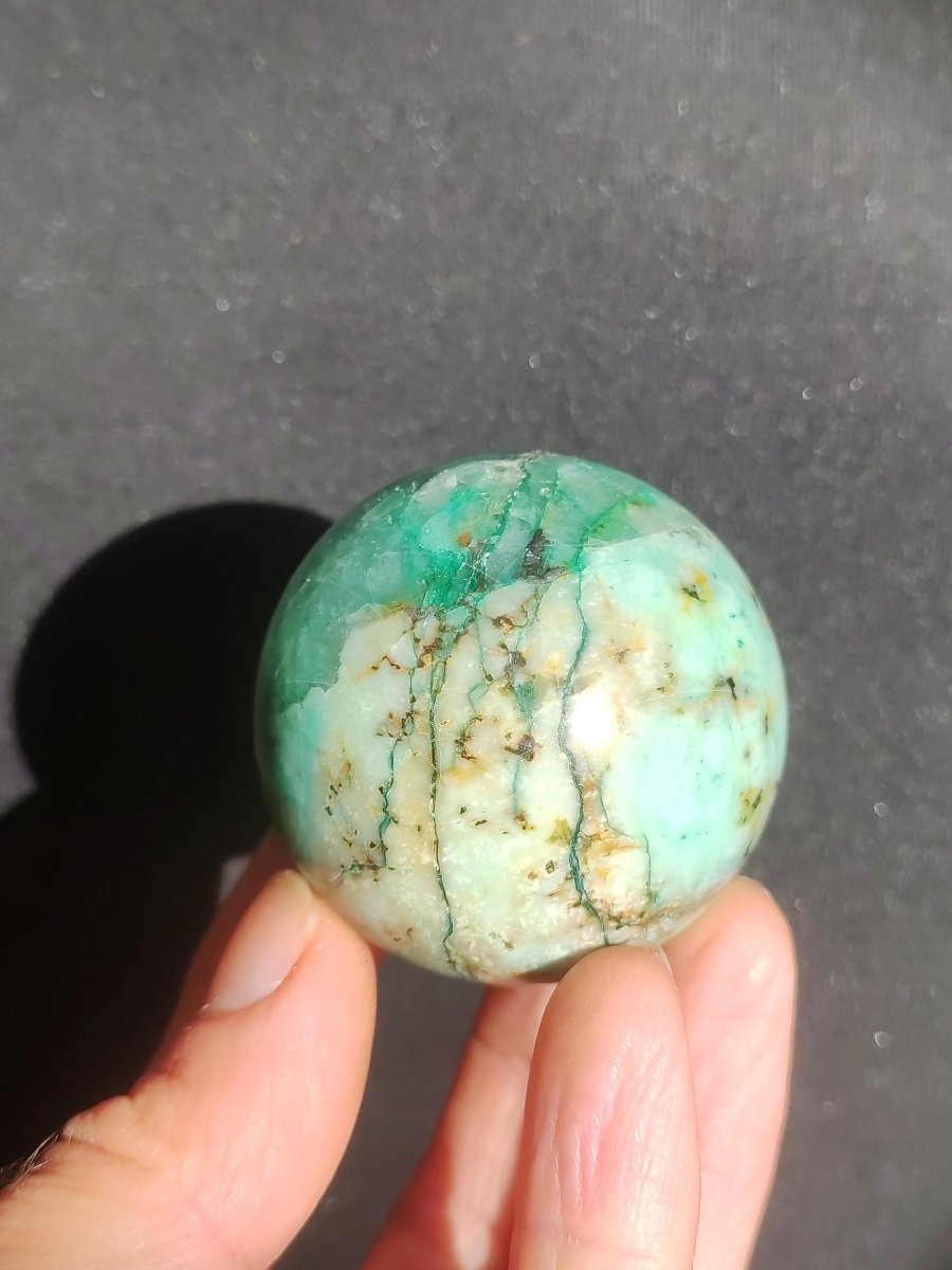 Chrysocoll Quantum Quattro AAA Sphere ~ Magische Edelstein Kugel Massage & Deko Crystal Meditation Heilstein Rarität Sammler Chrysokolla - Art of Nature Berlin