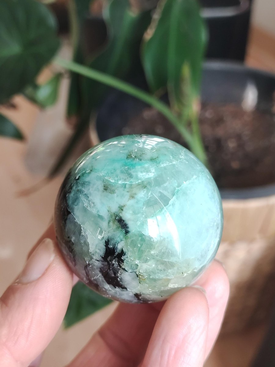 Chrysocoll Quantum Quattro AAA Sphere ~ Magische Edelstein Kugel Massage & Deko Crystal Meditation Heilstein Rarität Sammler Chrysokolla - Art of Nature Berlin