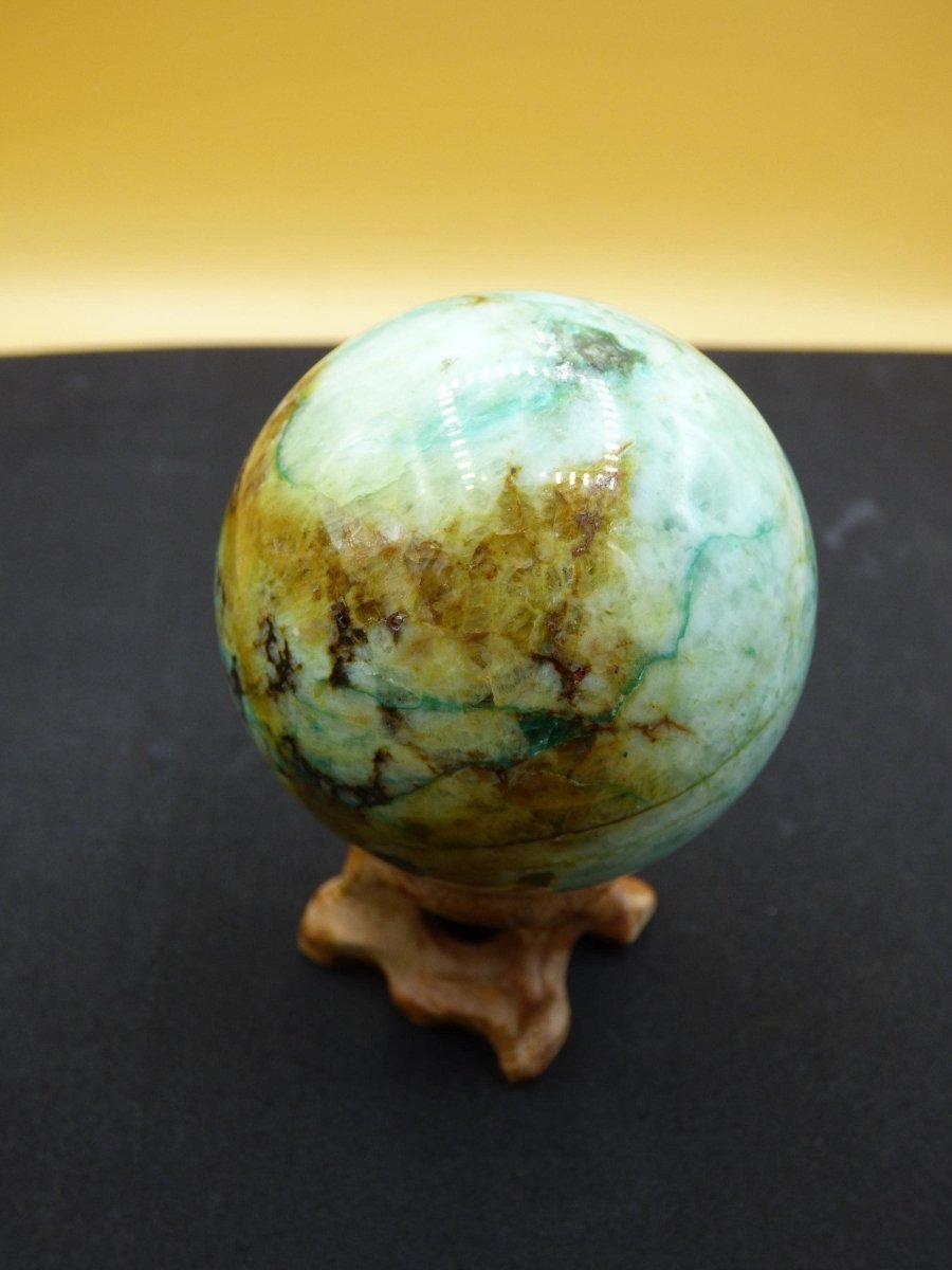 Chrysocoll Quantum Quattro AAA Sphere ~ Magische Edelstein Kugel Massage & Deko Crystal Meditation Heilstein Rarität Sammler Chrysokolla - Art of Nature Berlin