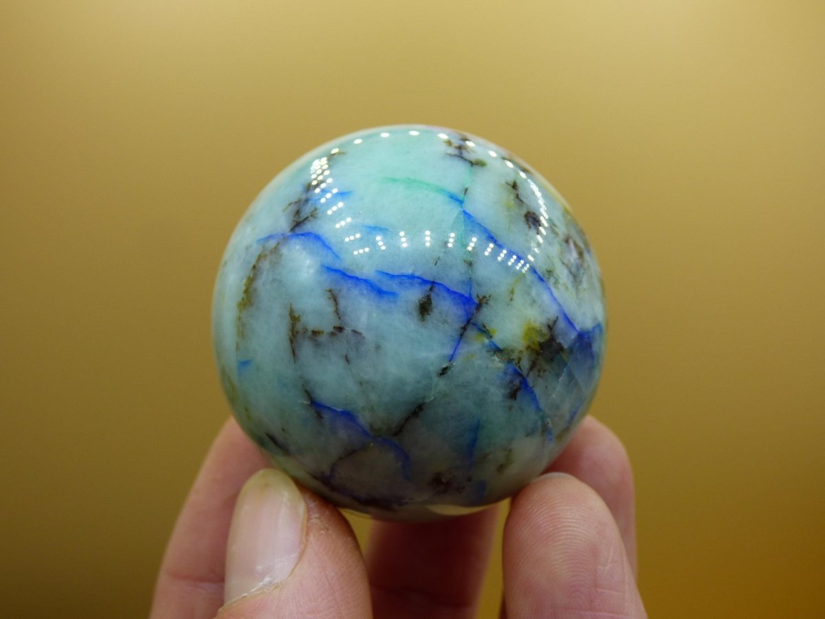 Chrysocoll Quantum Quattro AAA Sphere ~ Magische Edelstein Kugel Massage & Deko Crystal Meditation Heilstein Rarität Sammler Chrysokolla - Art of Nature Berlin