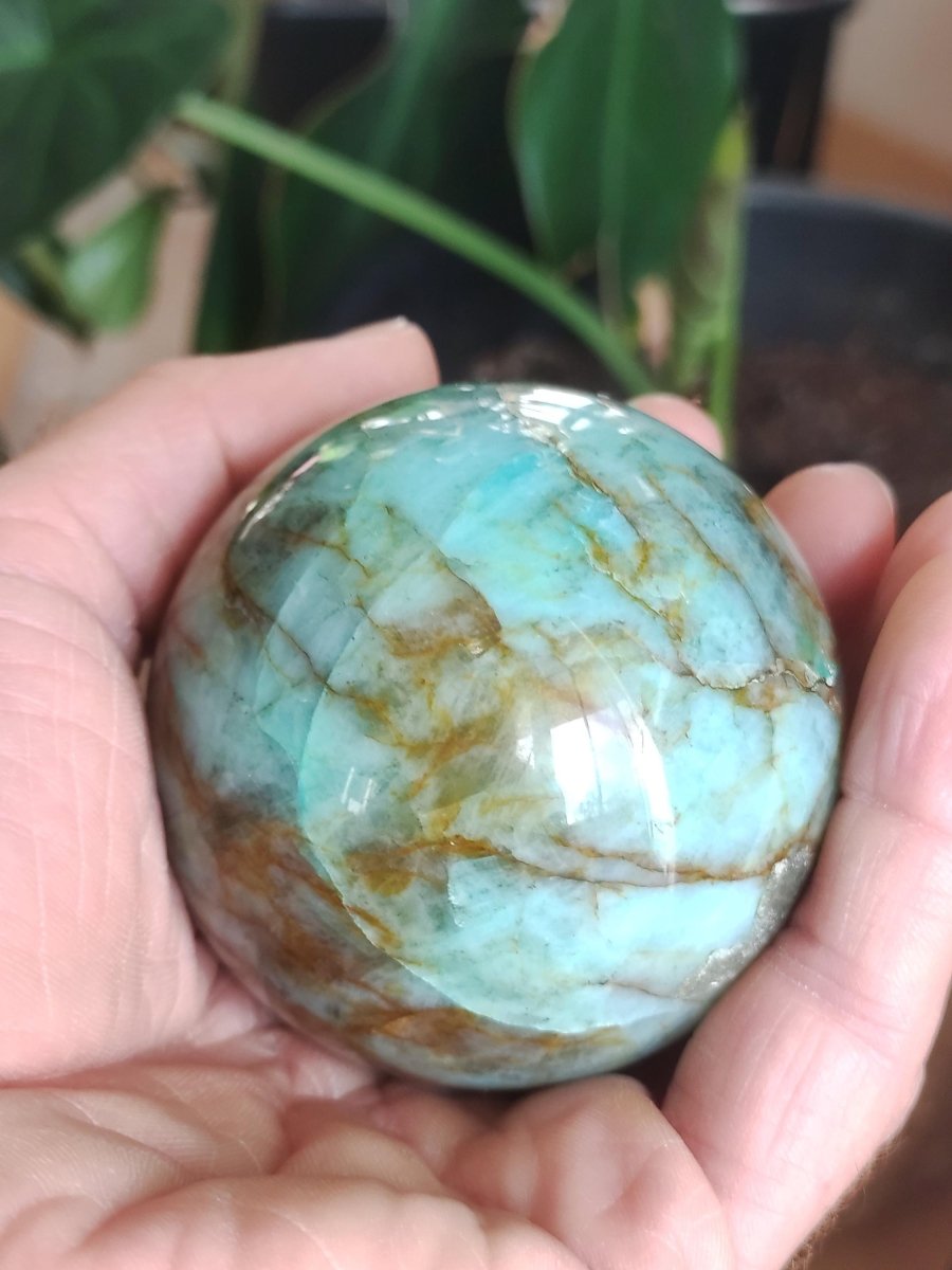 Chrysocoll Quantum Quattro AAA Sphere ~ Magische Edelstein Kugel Massage & Deko Crystal Meditation Heilstein Rarität Sammler Chrysokolla - Art of Nature Berlin