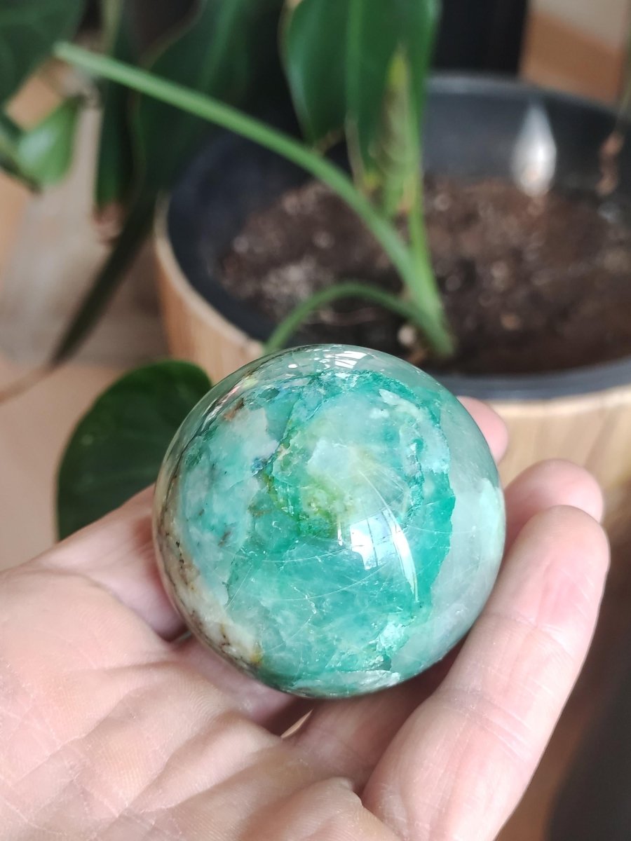Chrysocoll Quantum Quattro AAA Sphere ~ Magische Edelstein Kugel Massage & Deko Crystal Meditation Heilstein Rarität Sammler Chrysokolla - Art of Nature Berlin