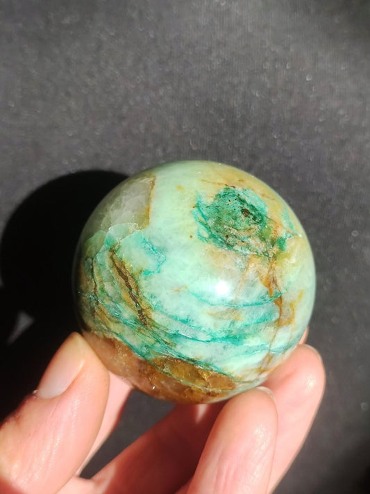 Chrysocoll Quantum Quattro AAA Sphere ~ Magische Edelstein Kugel Massage & Deko Crystal Meditation Heilstein Rarität Sammler Chrysokolla - Art of Nature Berlin