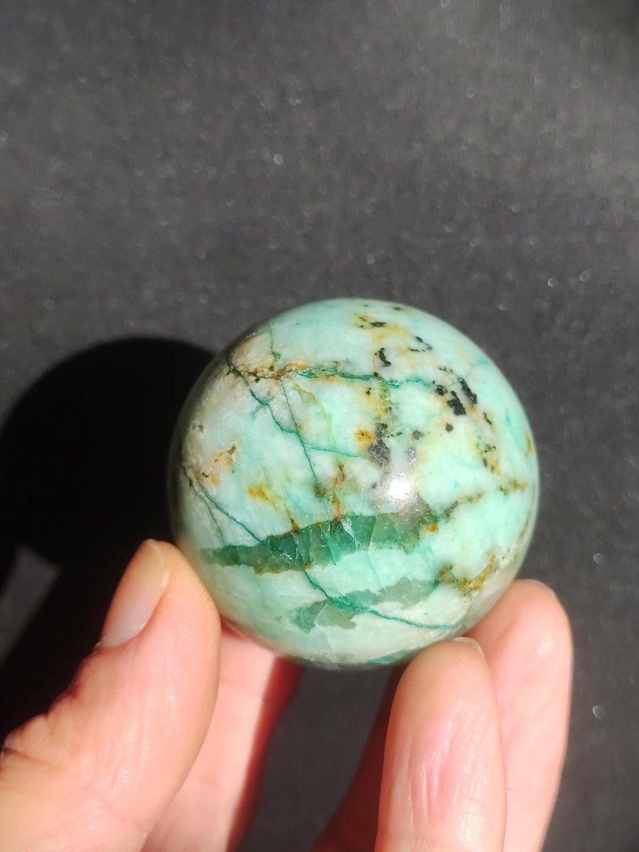 Chrysocoll Quantum Quattro AAA Sphere ~ Magische Edelstein Kugel Massage & Deko Crystal Meditation Heilstein Rarität Sammler Chrysokolla - Art of Nature Berlin