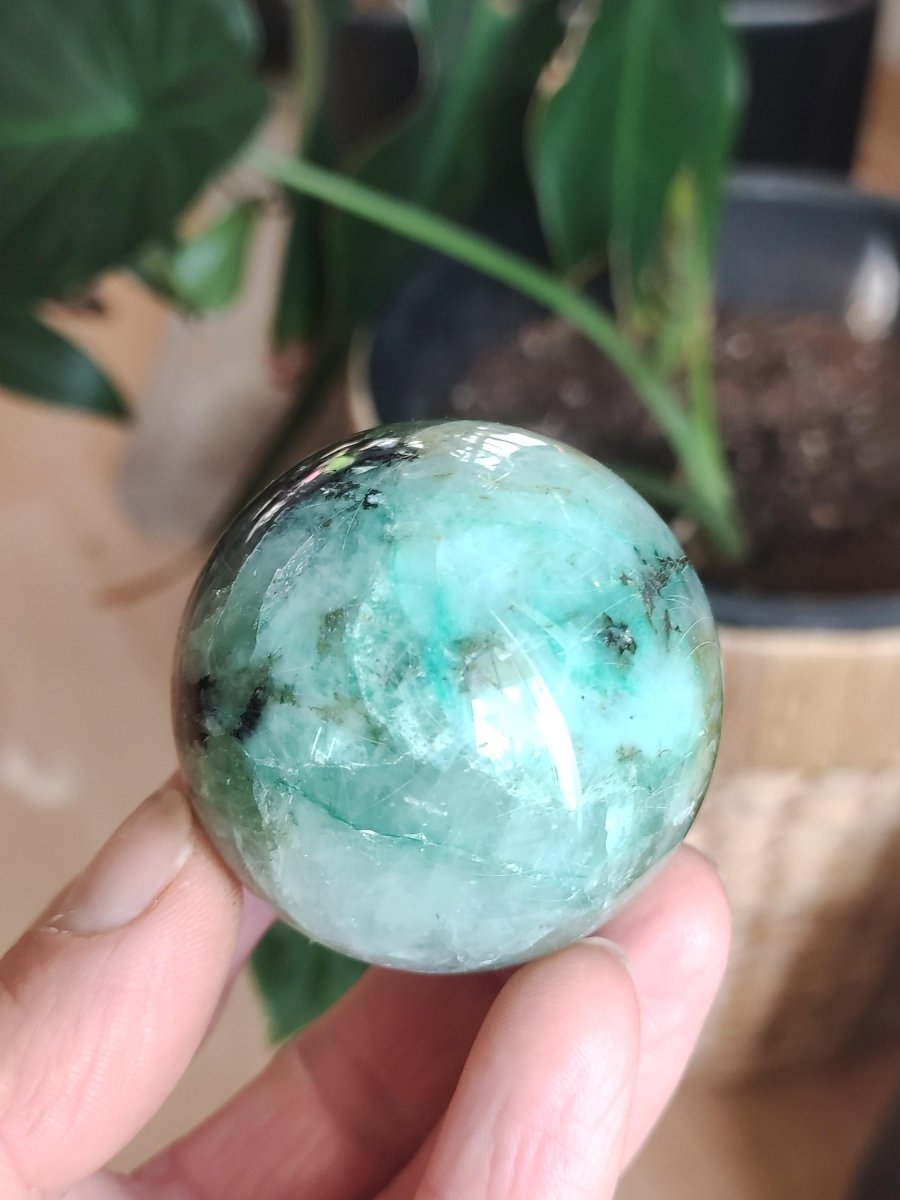 Chrysocoll Quantum Quattro AAA Sphere ~ Magische Edelstein Kugel Massage & Deko Crystal Meditation Heilstein Rarität Sammler Chrysokolla - Art of Nature Berlin