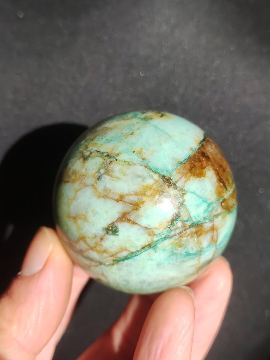 Chrysocoll Quantum Quattro AAA Sphere ~ Magische Edelstein Kugel Massage & Deko Crystal Meditation Heilstein Rarität Sammler Chrysokolla - Art of Nature Berlin