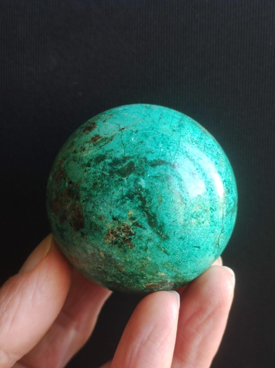 Chrysocoll Sphere A ~ Magische Edelstein Kugel Massage & Deko Crystal Meditation Heilstein Rarität Sammler Mineral Rund Chrysokolla Boho - Art of Nature Berlin