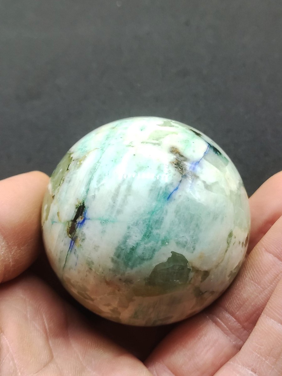 Chrysocoll Sphere ~ Magische Edelstein Kugel Massage & Deko Crystal Meditation Heilstein Rarität Sammler Mineral Rund Chrysokolla Boho - Art of Nature Berlin