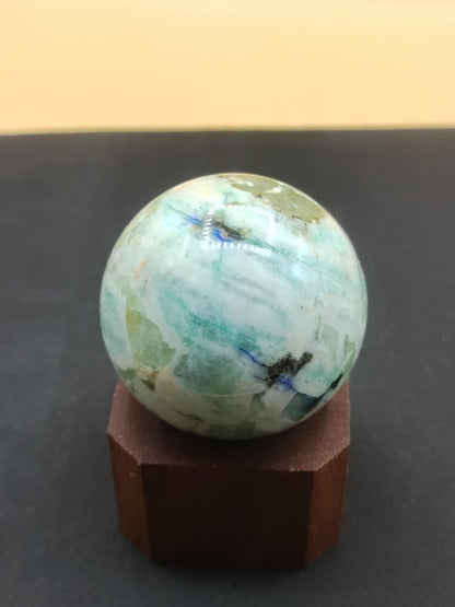 Chrysocoll Sphere ~ Magische Edelstein Kugel Massage & Deko Crystal Meditation Heilstein Rarität Sammler Mineral Rund Chrysokolla Boho - Art of Nature Berlin