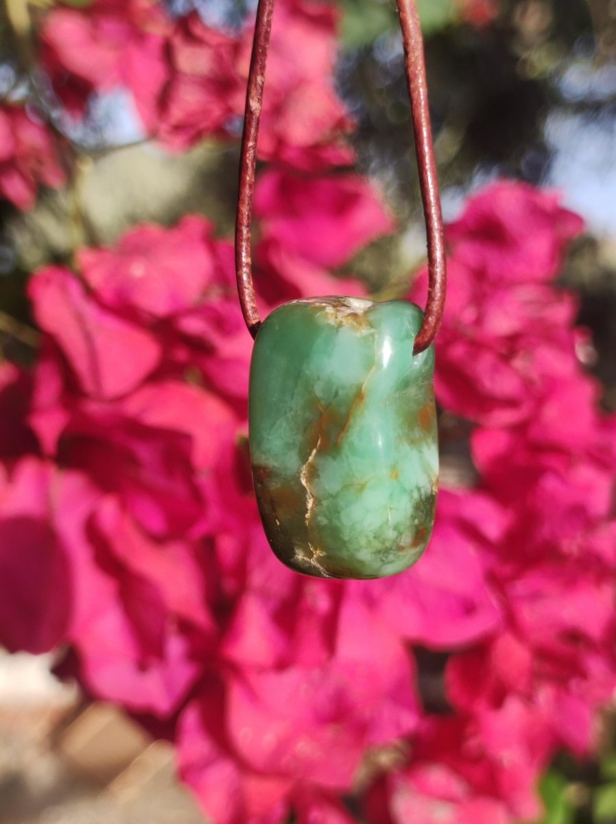 Chrysopras ~ Edelstein Kette Heilstein grün Natur Er Sie Mann Frau Glück HIPPIE GOA Boho Tibet Ethno Natur Rarität Geschenk Selten - Art of Nature Berlin