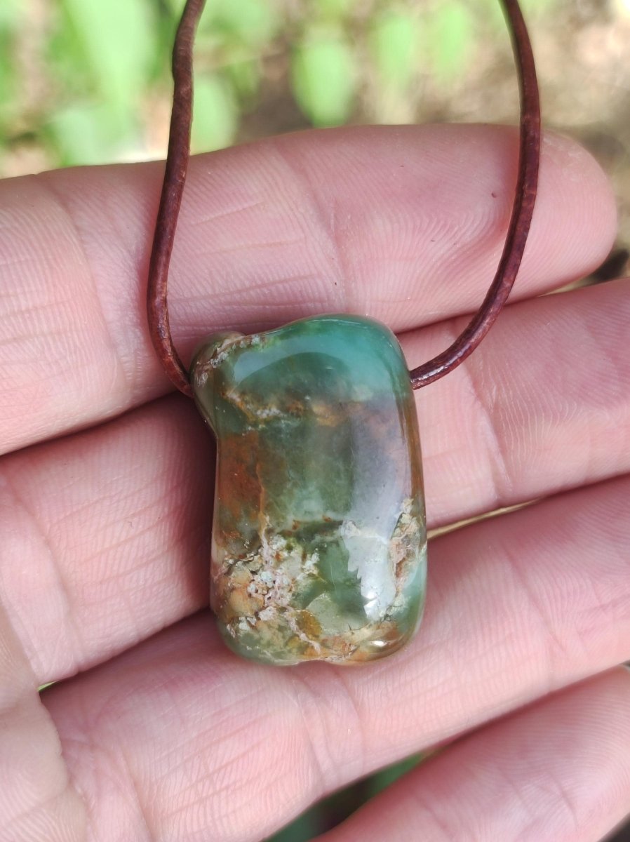 Chrysopras ~ Edelstein Kette Heilstein grün Natur Er Sie Mann Frau Glück HIPPIE GOA Boho Tibet Ethno Natur Rarität Geschenk Selten - Art of Nature Berlin