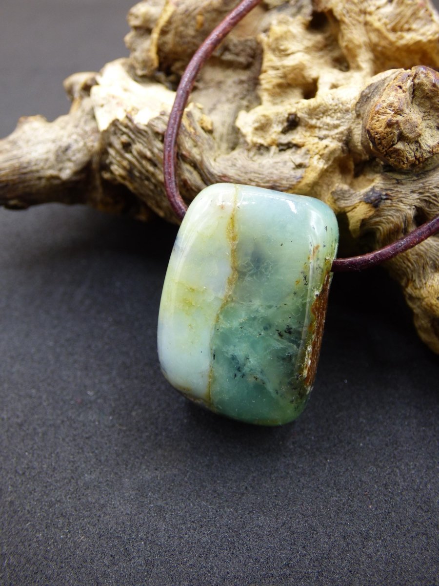 Chrysopras ~ Edelstein Kette Heilstein grün Natur Er Sie Mann Frau Glück HIPPIE GOA Boho Tibet Ethno Natur Rarität Geschenk Selten - Art of Nature Berlin