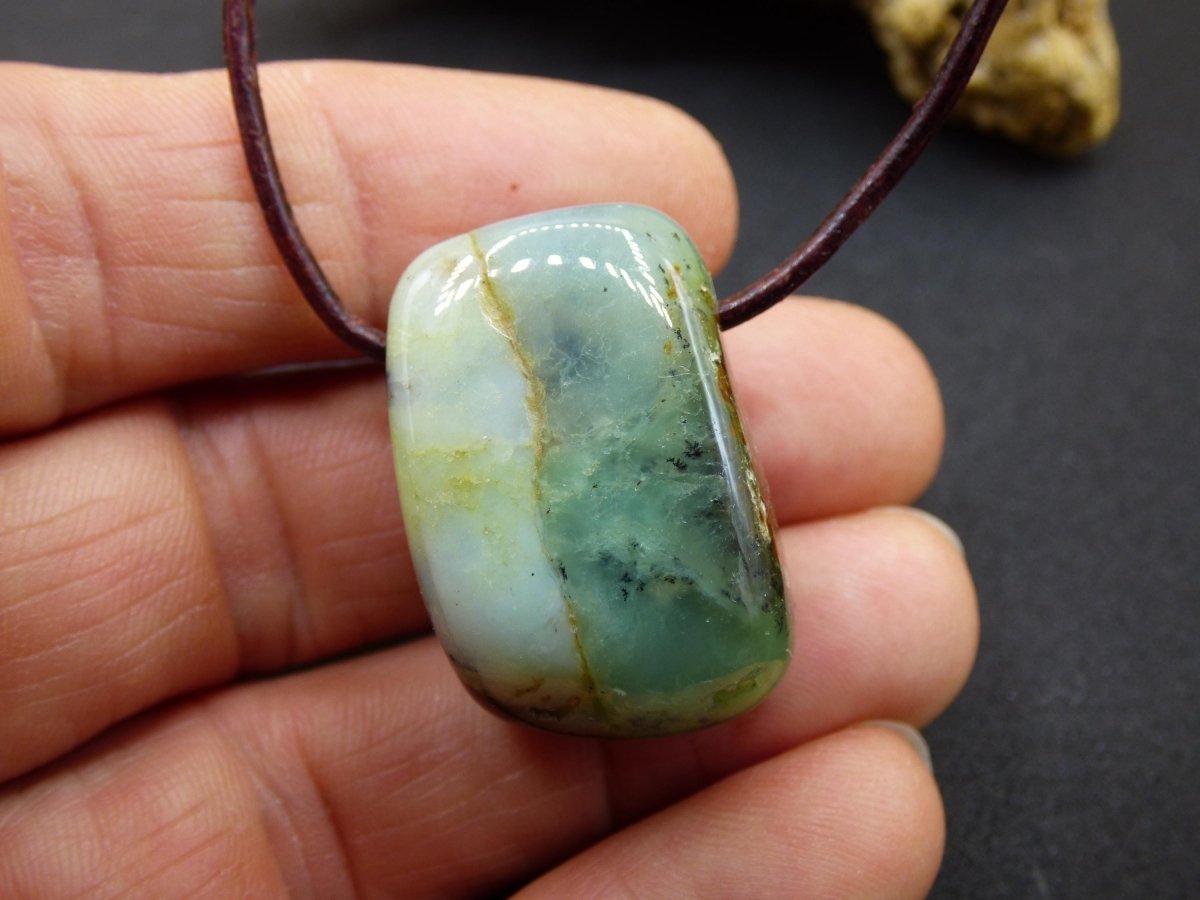 Chrysopras ~ Edelstein Kette Heilstein grün Natur Er Sie Mann Frau Glück HIPPIE GOA Boho Tibet Ethno Natur Rarität Geschenk Selten - Art of Nature Berlin