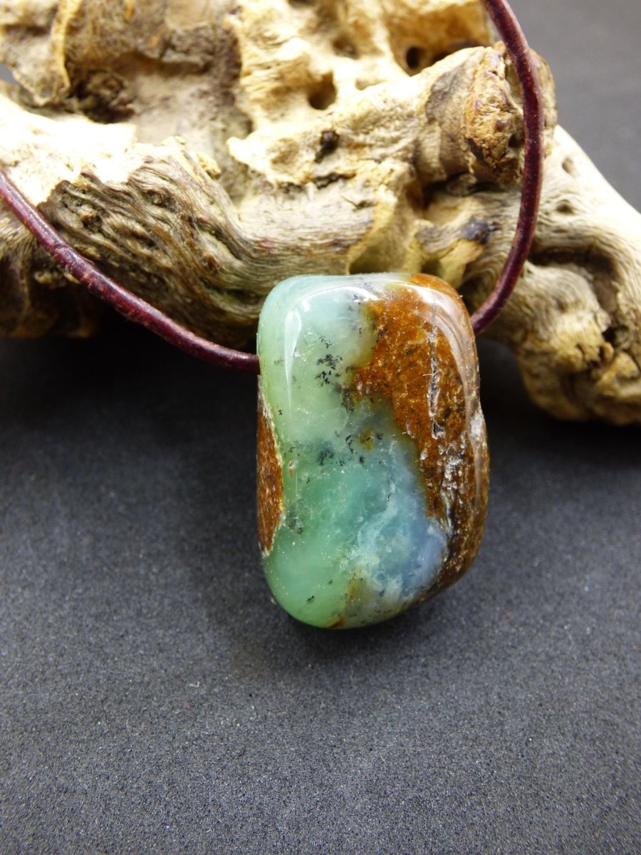 Chrysopras ~ Edelstein Kette Heilstein grün Natur Er Sie Mann Frau Glück HIPPIE GOA Boho Tibet Ethno Natur Rarität Geschenk Selten - Art of Nature Berlin