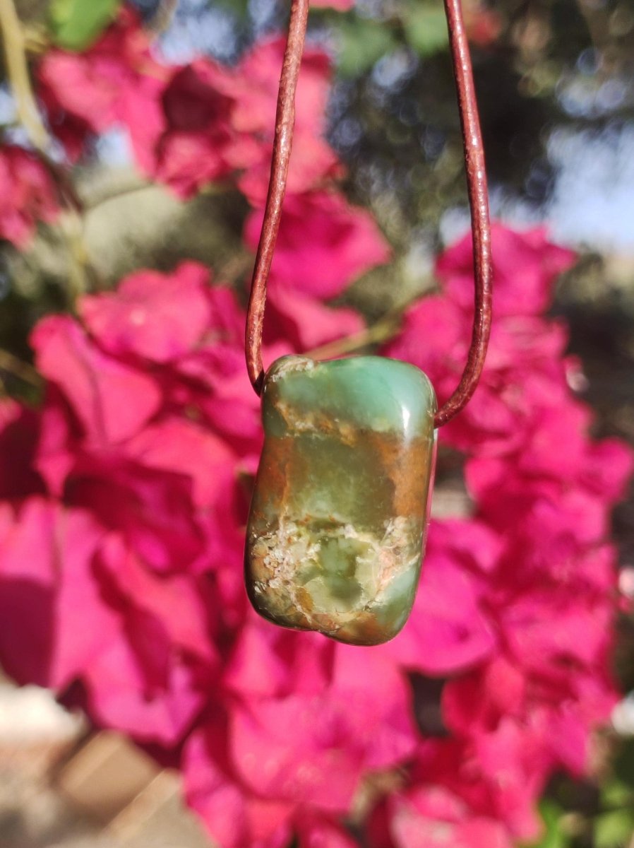 Chrysopras ~ Edelstein Kette Heilstein grün Natur Er Sie Mann Frau Glück HIPPIE GOA Boho Tibet Ethno Natur Rarität Geschenk Selten - Art of Nature Berlin