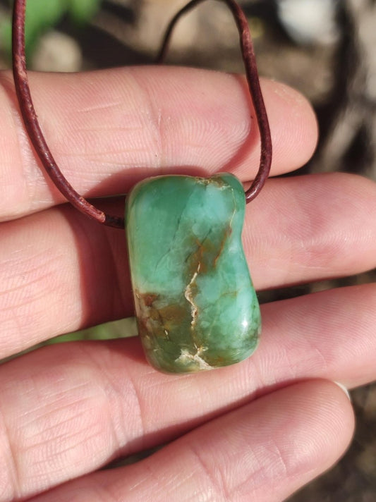 Chrysopras ~ Edelstein Kette Heilstein grün Natur Er Sie Mann Frau Glück HIPPIE GOA Boho Tibet Ethno Natur Rarität Geschenk Selten - Art of Nature Berlin