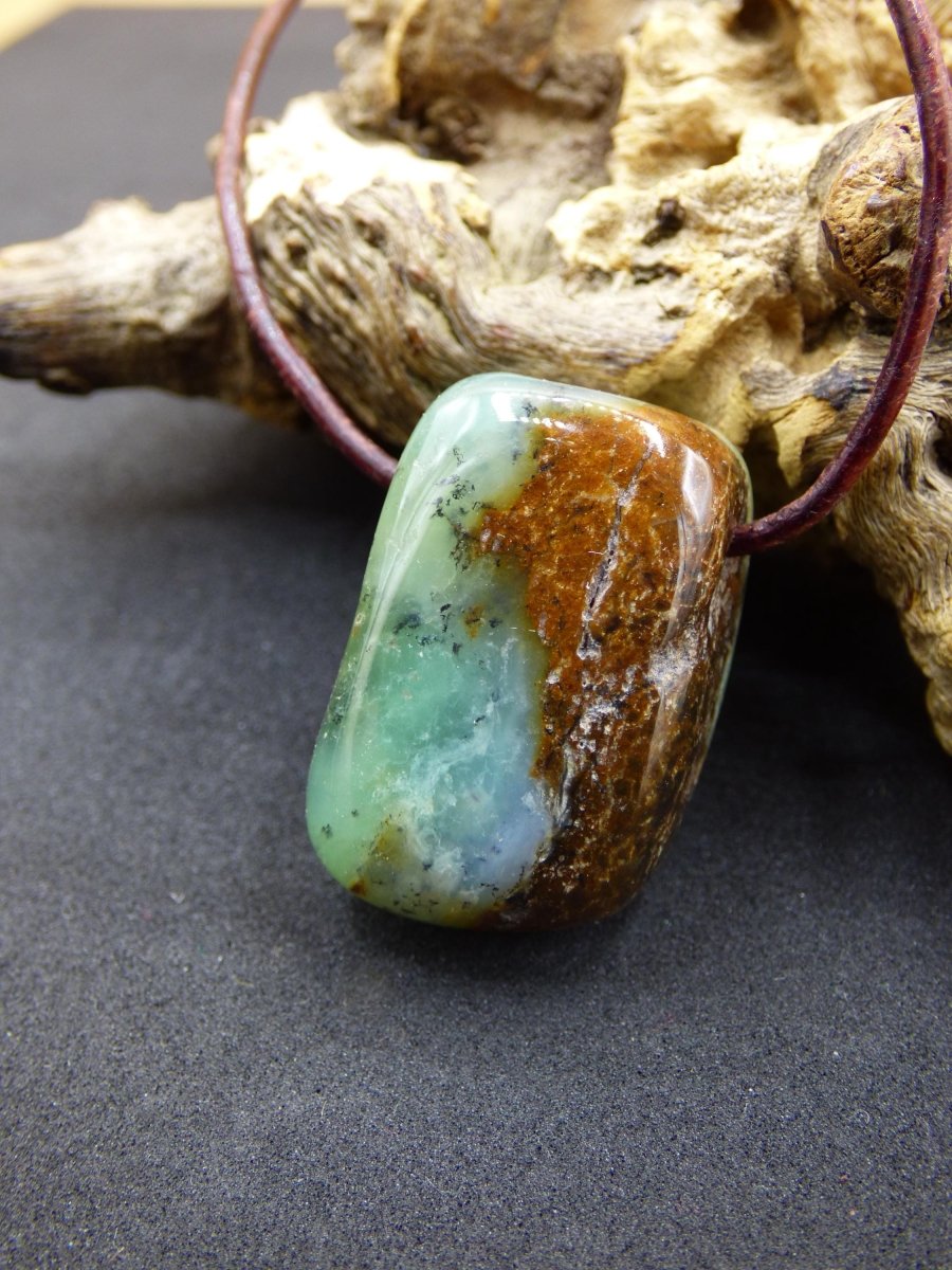 Chrysopras ~ Edelstein Kette Heilstein grün Natur Er Sie Mann Frau Glück HIPPIE GOA Boho Tibet Ethno Natur Rarität Geschenk Selten - Art of Nature Berlin