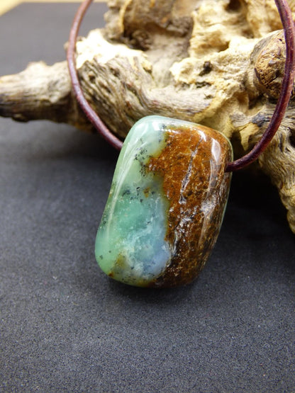 Chrysopras ~ Edelstein Kette Heilstein grün Natur Er Sie Mann Frau Glück HIPPIE GOA Boho Tibet Ethno Natur Rarität Geschenk Selten - Art of Nature Berlin