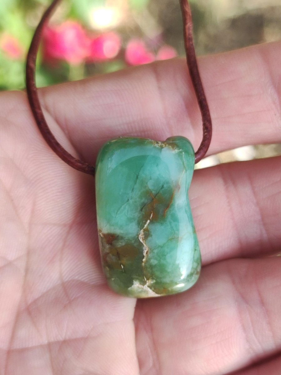 Chrysopras ~ Edelstein Kette Heilstein grün Natur Er Sie Mann Frau Glück HIPPIE GOA Boho Tibet Ethno Natur Rarität Geschenk Selten - Art of Nature Berlin