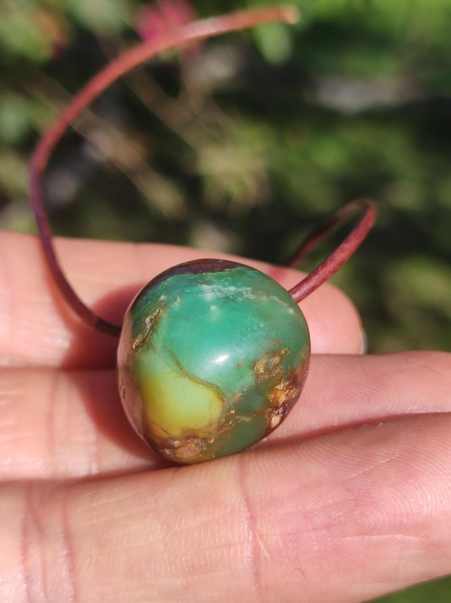 Chrysopras ~ Edelstein Kette Heilstein grün Natur Er Sie Mann Frau Glück HIPPIE GOA Boho Tibet Ethno Natur Rarität Geschenk Selten - Art of Nature Berlin