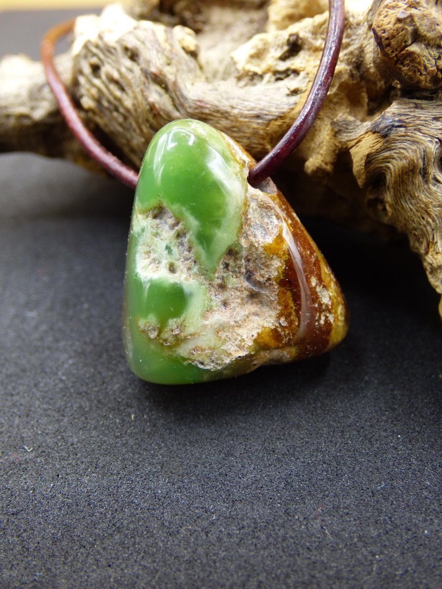 Chrysopras ~ Edelstein Kette Heilstein grün Natur Er Sie Mann Frau Glück HIPPIE GOA Boho Tibet Ethno Natur Rarität Geschenk Selten - Art of Nature Berlin