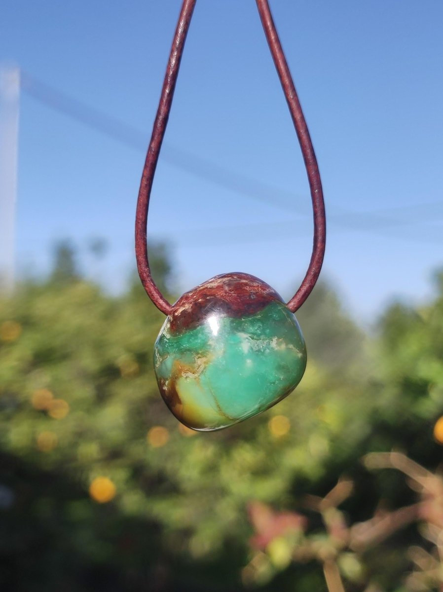 Chrysopras ~ Edelstein Kette Heilstein grün Natur Er Sie Mann Frau Glück HIPPIE GOA Boho Tibet Ethno Natur Rarität Geschenk Selten - Art of Nature Berlin