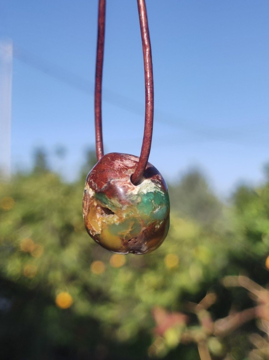 Chrysopras ~ Edelstein Kette Heilstein grün Natur Er Sie Mann Frau Glück HIPPIE GOA Boho Tibet Ethno Natur Rarität Geschenk Selten - Art of Nature Berlin