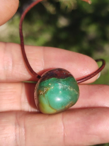 Chrysopras ~ Edelstein Kette Heilstein grün Natur Er Sie Mann Frau Glück HIPPIE GOA Boho Tibet Ethno Natur Rarität Geschenk Selten - Art of Nature Berlin