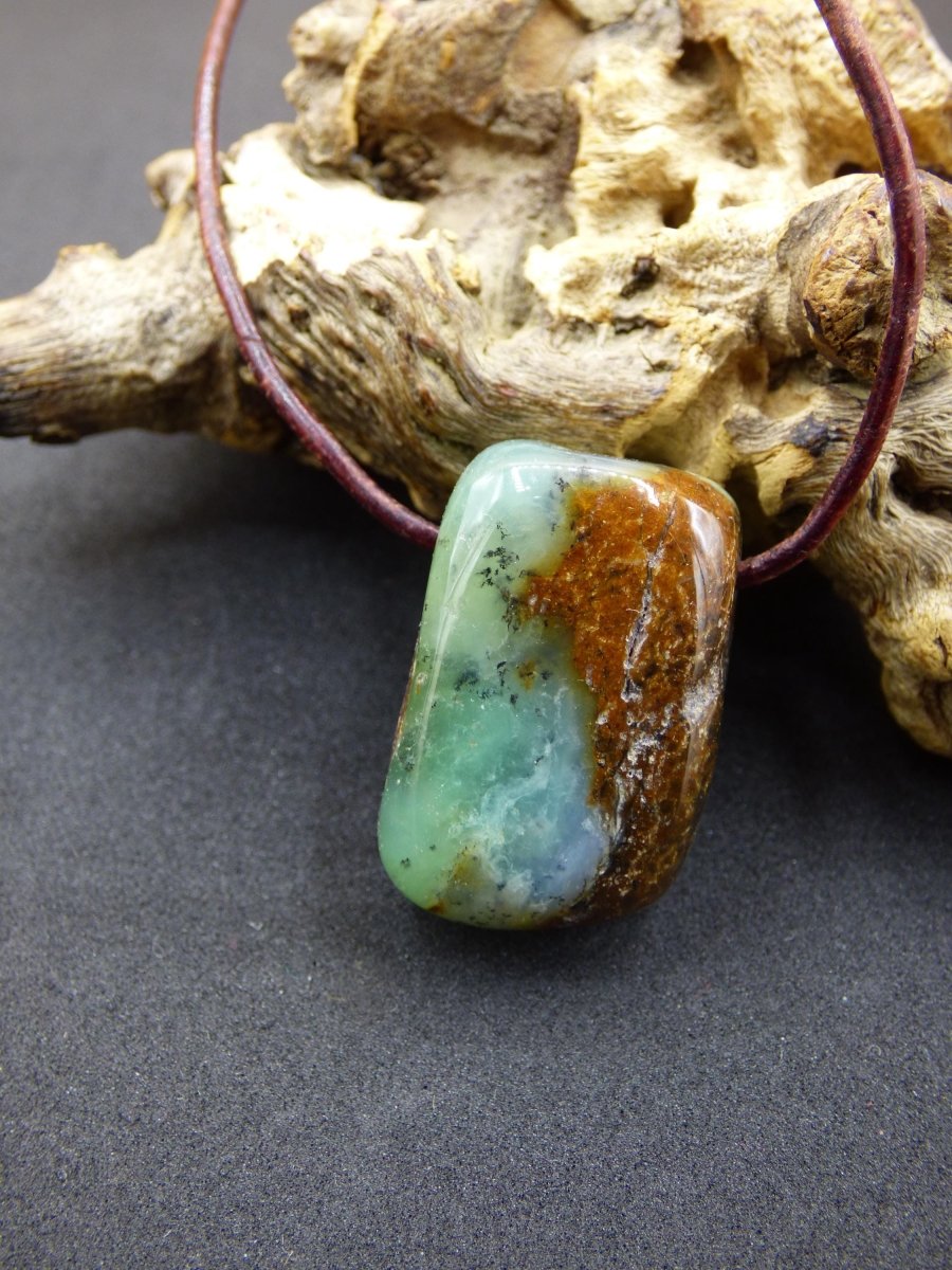 Chrysopras ~ Edelstein Kette Heilstein grün Natur Er Sie Mann Frau Glück HIPPIE GOA Boho Tibet Ethno Natur Rarität Geschenk Selten - Art of Nature Berlin