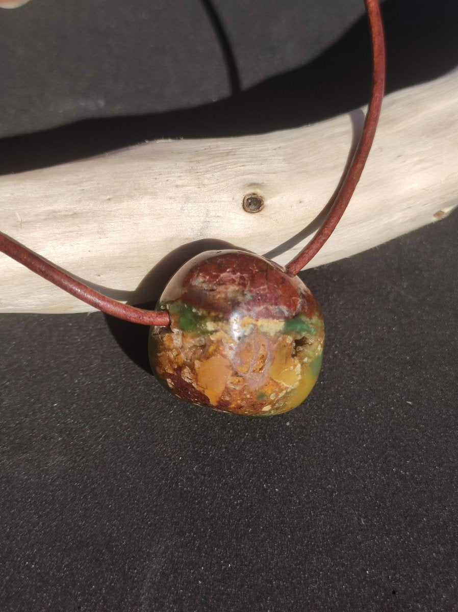 Chrysopras ~ Edelstein Kette Heilstein grün Natur Er Sie Mann Frau Glück HIPPIE GOA Boho Tibet Ethno Natur Rarität Geschenk Selten - Art of Nature Berlin