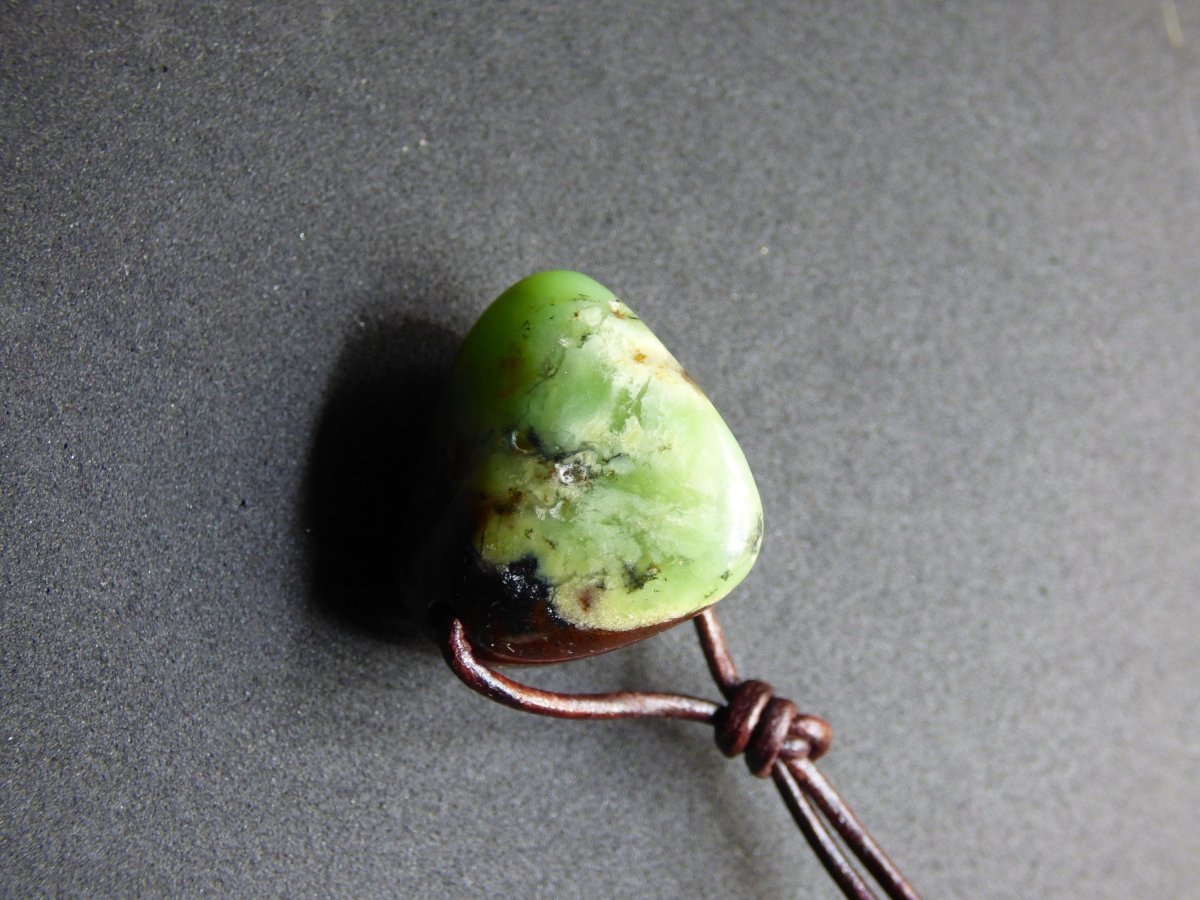 Chrysopras ~ Edelstein Kette ~HIPPIE ~GOA ~Boho ~Tibet ~Ethno ~Nature ~Schutzsymbol ~Heilstein ~Rarität - Art of Nature Berlin