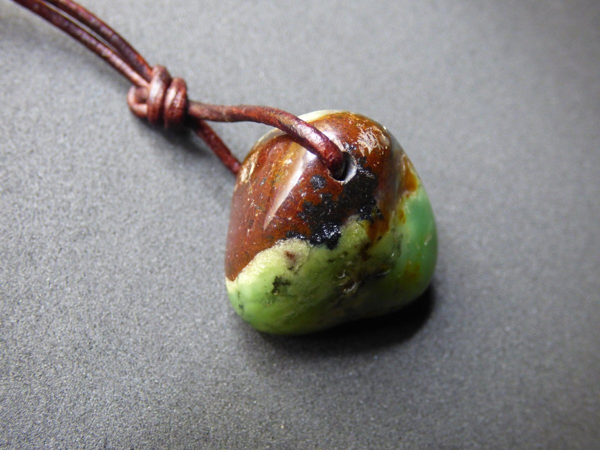 Chrysopras ~ Edelstein Kette ~HIPPIE ~GOA ~Boho ~Tibet ~Ethno ~Nature ~Schutzsymbol ~Heilstein ~Rarität - Art of Nature Berlin