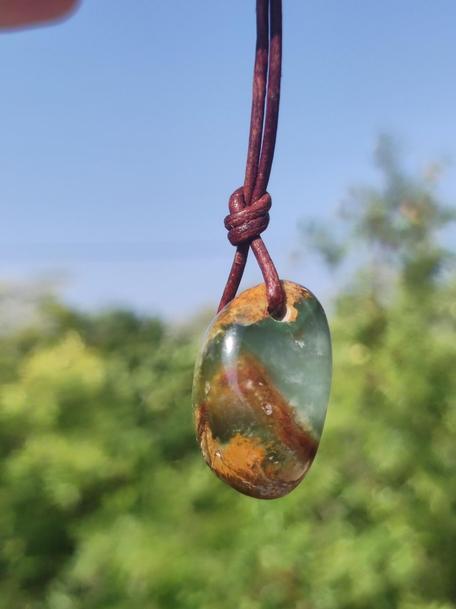 Chrysopras ~ Edelstein Kette ~HIPPIE ~GOA ~Boho ~Tibet ~Ethno ~Nature ~Schutzsymbol ~Heilstein ~Rarität - Art of Nature Berlin