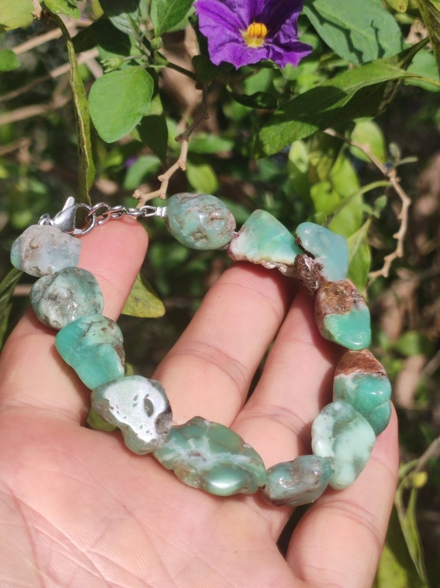 Chrysoprase A Edelstein Armband grün Natur Rarität edel hochwertig Heilstein Damen Schmuck Qualität Geschenk Frau Mutter Mann Unisex Er Sie - Art of Nature Berlin