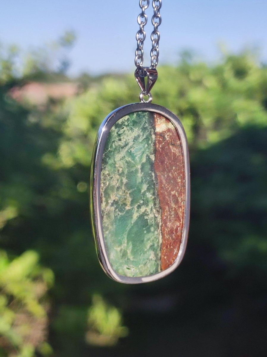 Chrysoprase - Edelstein Kette 925 Sterling Silber - Edler Frau Mann Schmuck Filigran Hochzeitstag Geburtstag Geschenk Heilstein Rarität - Art of Nature Berlin