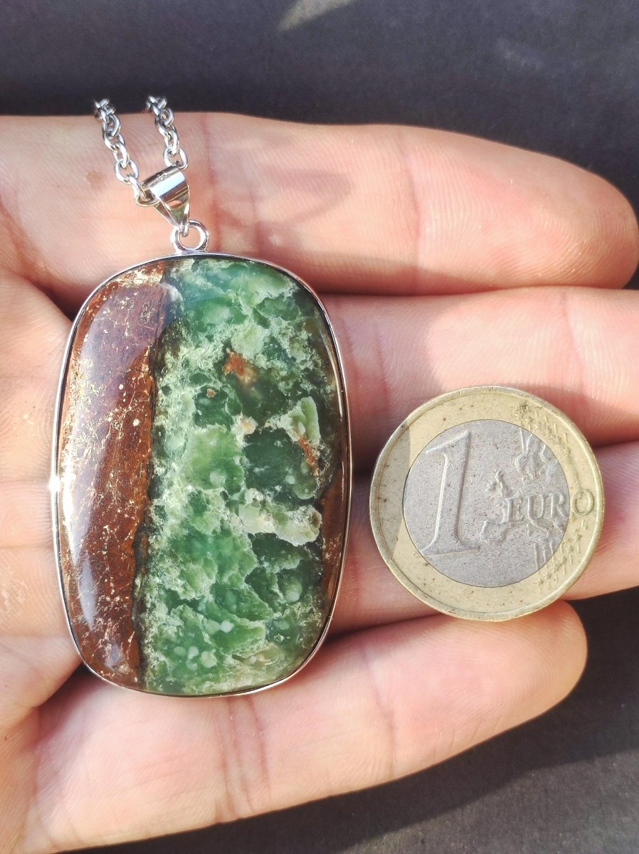 Chrysoprase - Edelstein Kette 925 Sterling Silber - Edler Frau Mann Schmuck Filigran Hochzeitstag Geburtstag Geschenk Heilstein Rarität - Art of Nature Berlin