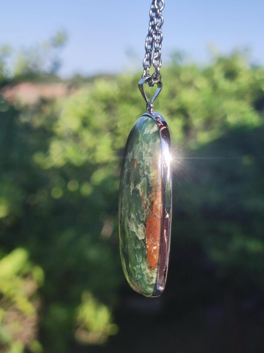 Chrysoprase - Edelstein Kette 925 Sterling Silber - Edler Frau Mann Schmuck Filigran Hochzeitstag Geburtstag Geschenk Heilstein Rarität - Art of Nature Berlin