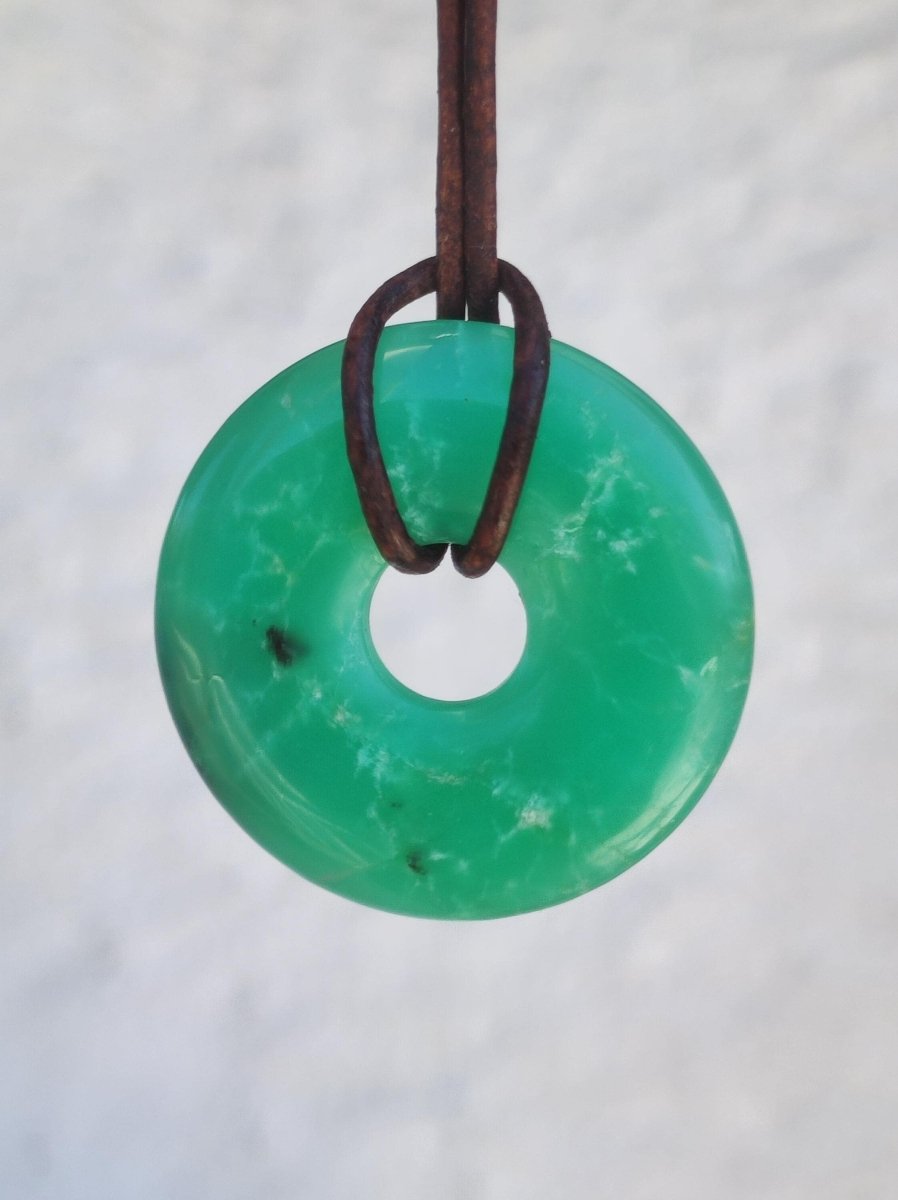 Chrysoprase ~ Edelstein Kette grün Natur Heilstein Schutzsymbol Mann Frau Glück HIPPIE GOA Boho Tibet Ethno Natur Rarität Geschenk Er Sie - Art of Nature Berlin