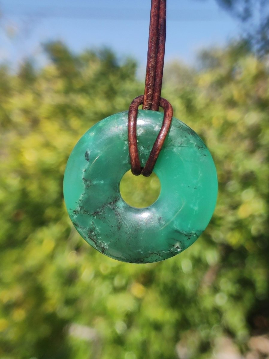 Chrysoprase ~ Edelstein Kette grün Natur Heilstein Schutzsymbol Mann Frau Glück HIPPIE GOA Boho Tibet Ethno Natur Rarität Geschenk Er Sie - Art of Nature Berlin