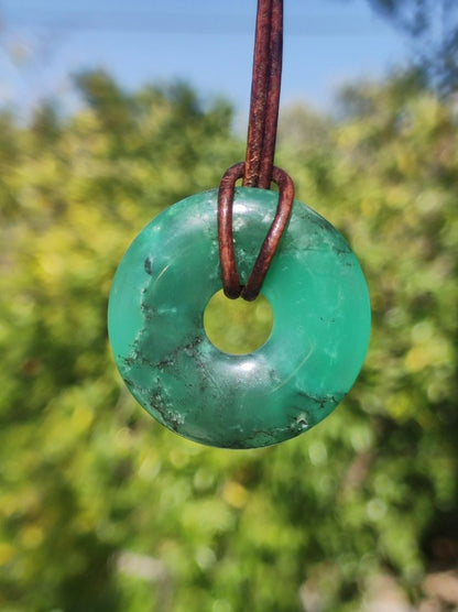Chrysoprase ~ Edelstein Kette grün Natur Heilstein Schutzsymbol Mann Frau Glück HIPPIE GOA Boho Tibet Ethno Natur Rarität Geschenk Er Sie - Art of Nature Berlin