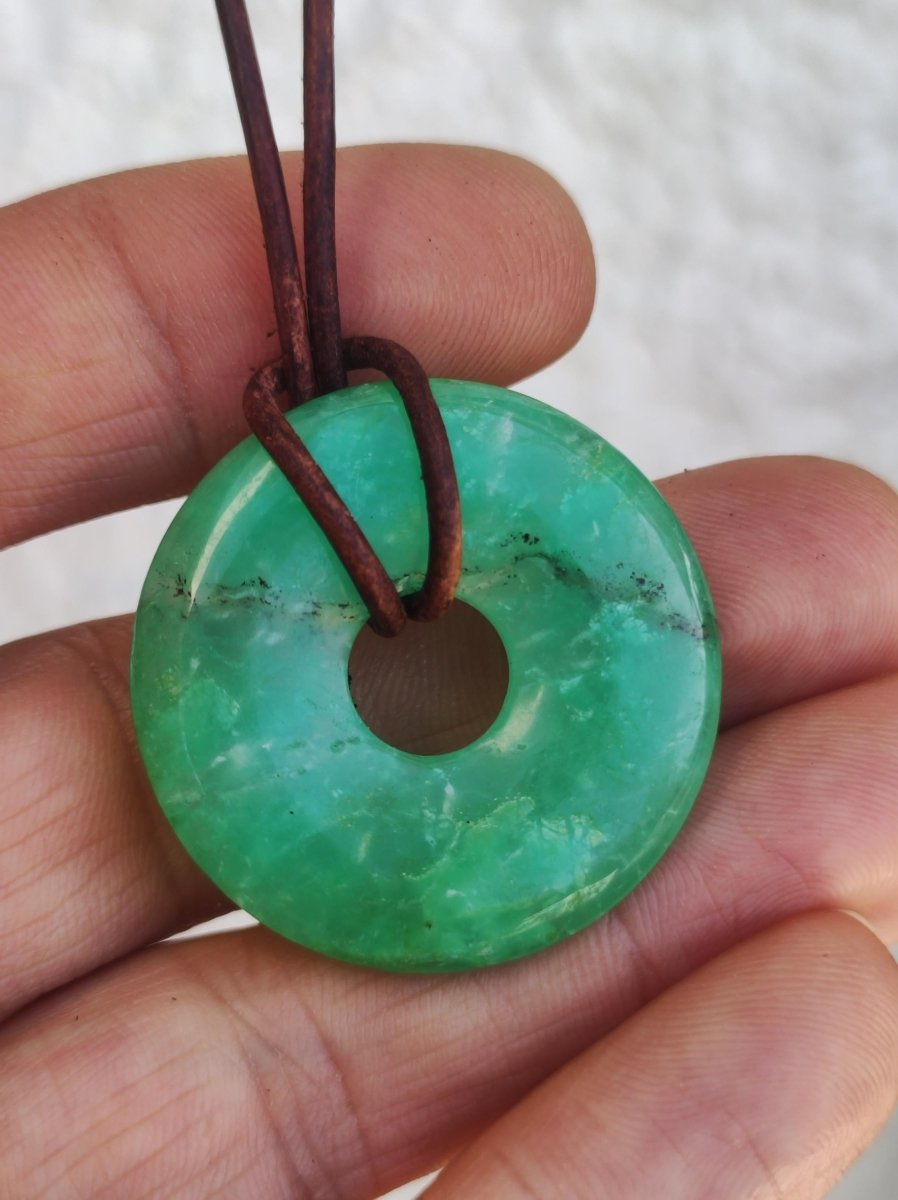 Chrysoprase ~ Edelstein Kette grün Natur Heilstein Schutzsymbol Mann Frau Glück HIPPIE GOA Boho Tibet Ethno Natur Rarität Geschenk Er Sie - Art of Nature Berlin