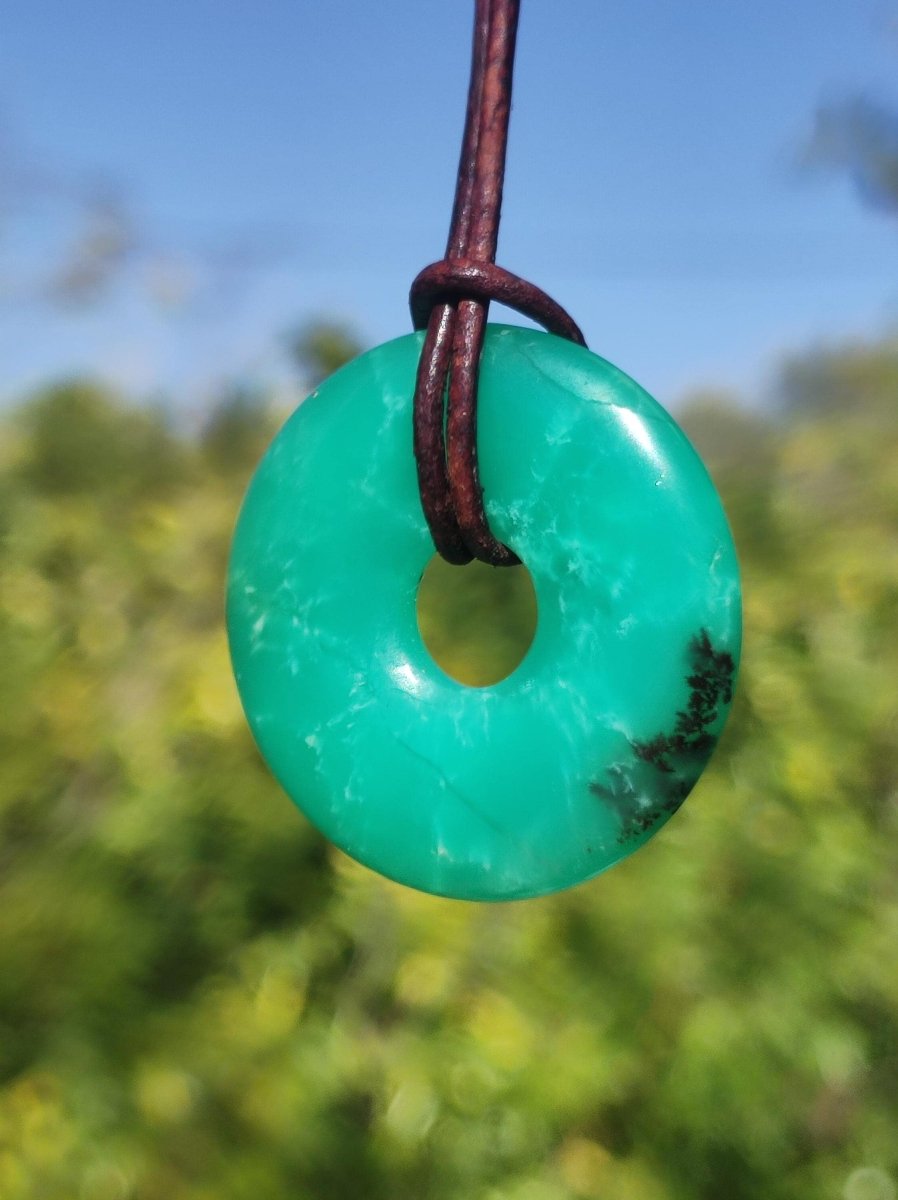 Chrysoprase ~ Edelstein Kette grün Natur Heilstein Schutzsymbol Mann Frau Glück HIPPIE GOA Boho Tibet Ethno Natur Rarität Geschenk Er Sie - Art of Nature Berlin