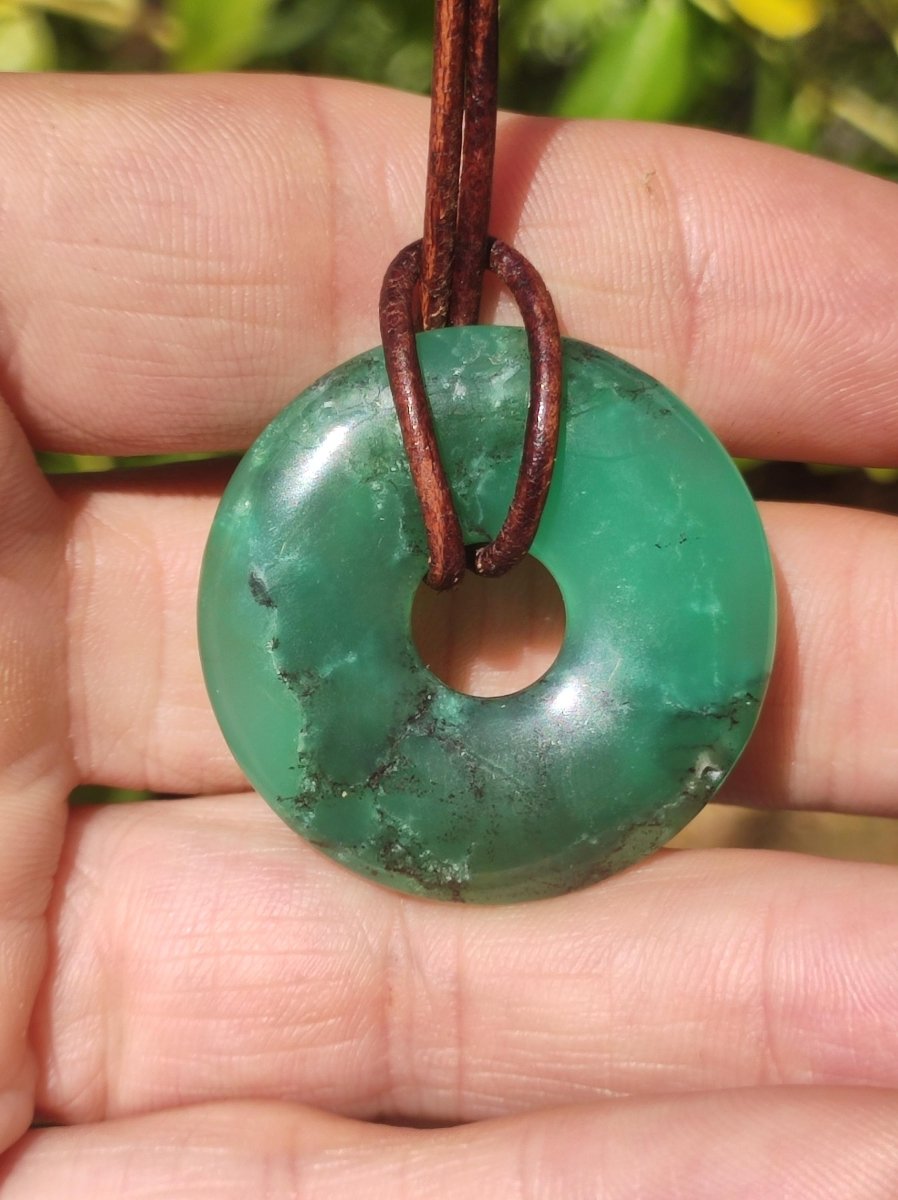Chrysoprase ~ Edelstein Kette grün Natur Heilstein Schutzsymbol Mann Frau Glück HIPPIE GOA Boho Tibet Ethno Natur Rarität Geschenk Er Sie - Art of Nature Berlin