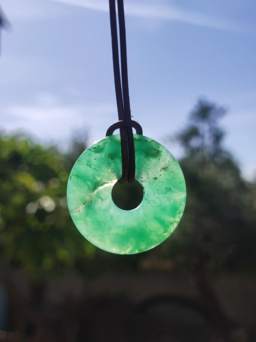 Chrysoprase ~ Edelstein Kette grün Natur Heilstein Schutzsymbol Mann Frau Glück HIPPIE GOA Boho Tibet Ethno Natur Rarität Geschenk Er Sie - Art of Nature Berlin
