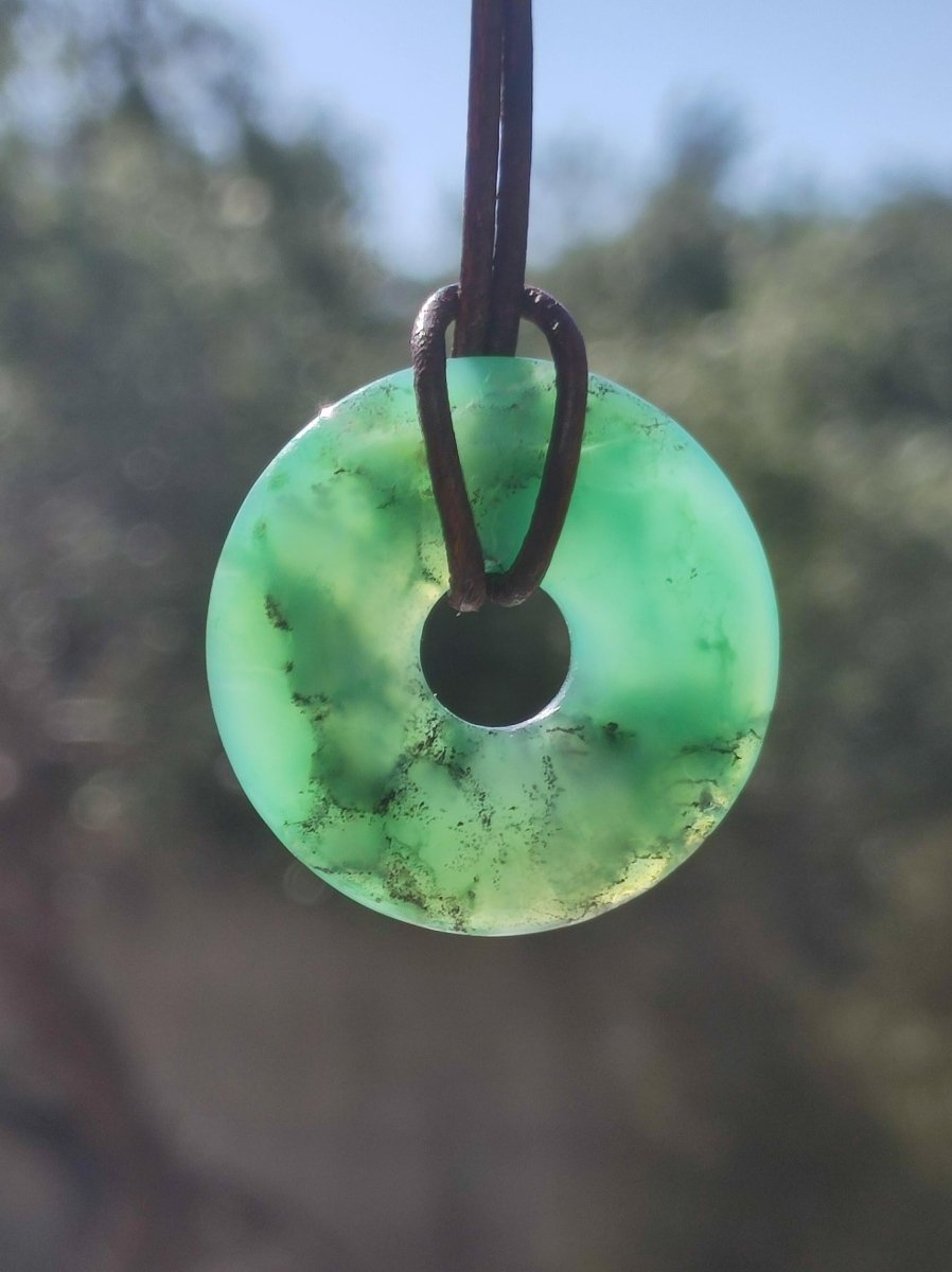 Chrysoprase ~ Edelstein Kette grün Natur Heilstein Schutzsymbol Mann Frau Glück HIPPIE GOA Boho Tibet Ethno Natur Rarität Geschenk Er Sie - Art of Nature Berlin