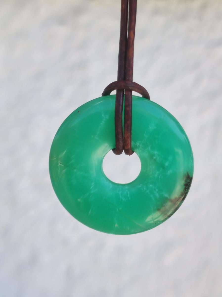 Chrysoprase ~ Edelstein Kette grün Natur Heilstein Schutzsymbol Mann Frau Glück HIPPIE GOA Boho Tibet Ethno Natur Rarität Geschenk Er Sie - Art of Nature Berlin