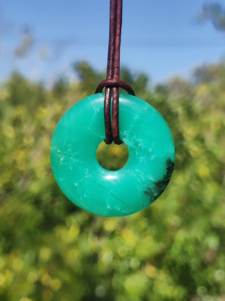 Chrysoprase ~ Edelstein Kette grün Natur Heilstein Schutzsymbol Mann Frau Glück HIPPIE GOA Boho Tibet Ethno Natur Rarität Geschenk Er Sie - Art of Nature Berlin